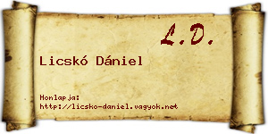 Licskó Dániel névjegykártya